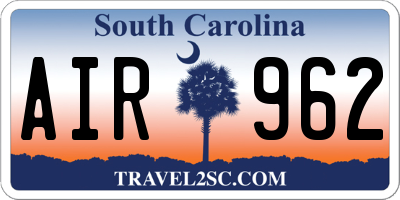 SC license plate AIR962
