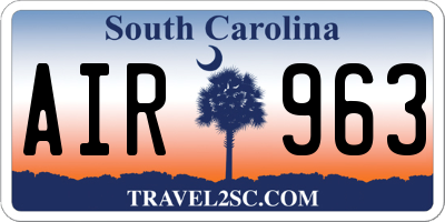 SC license plate AIR963