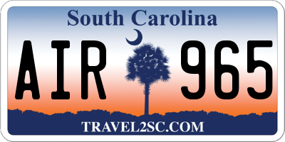 SC license plate AIR965