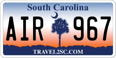 SC license plate AIR967