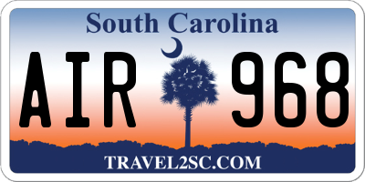 SC license plate AIR968