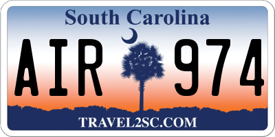 SC license plate AIR974