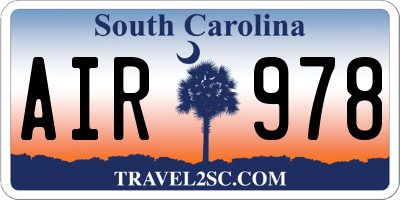 SC license plate AIR978