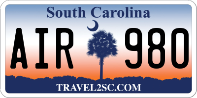 SC license plate AIR980