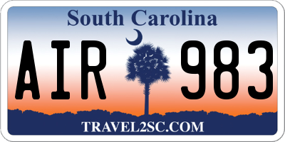SC license plate AIR983