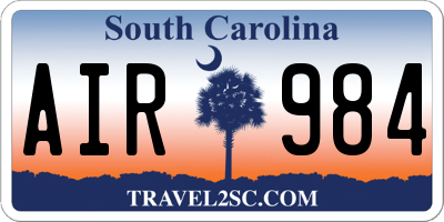 SC license plate AIR984