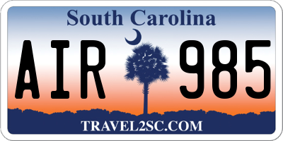 SC license plate AIR985