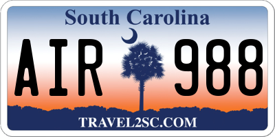 SC license plate AIR988