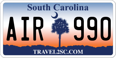 SC license plate AIR990