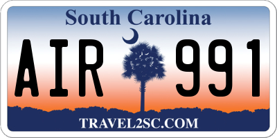 SC license plate AIR991