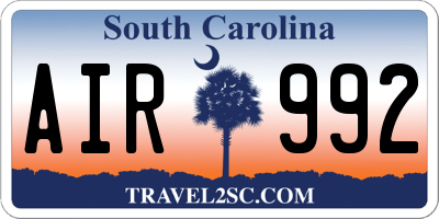 SC license plate AIR992