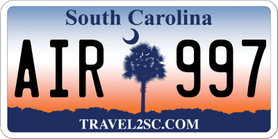 SC license plate AIR997