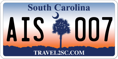 SC license plate AIS007