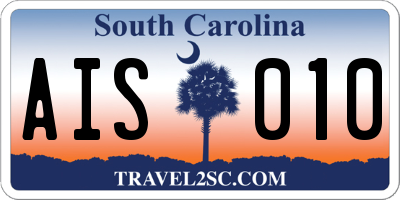 SC license plate AIS010