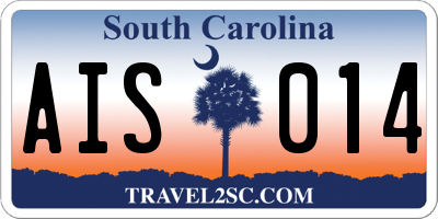 SC license plate AIS014