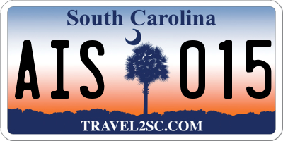 SC license plate AIS015