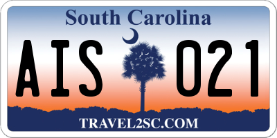 SC license plate AIS021