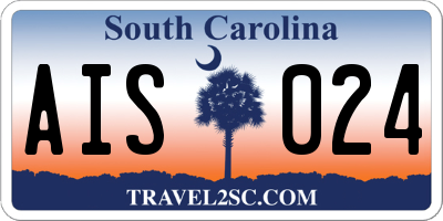 SC license plate AIS024