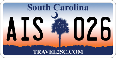 SC license plate AIS026