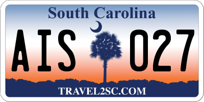 SC license plate AIS027