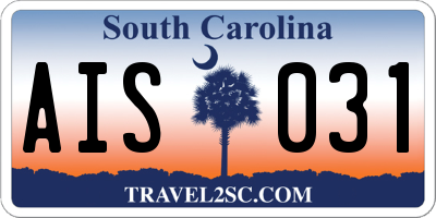 SC license plate AIS031