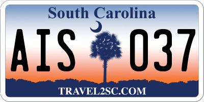 SC license plate AIS037