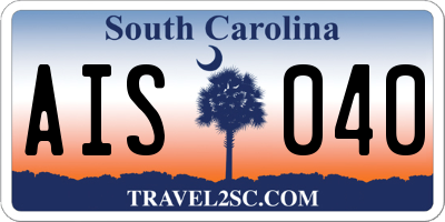 SC license plate AIS040