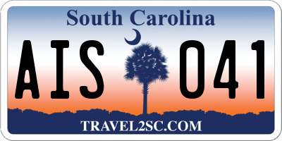SC license plate AIS041