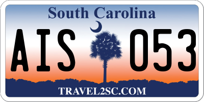 SC license plate AIS053