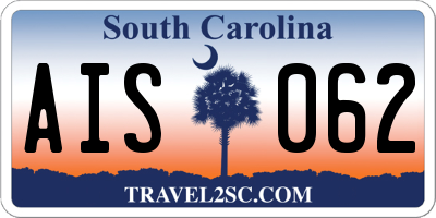 SC license plate AIS062