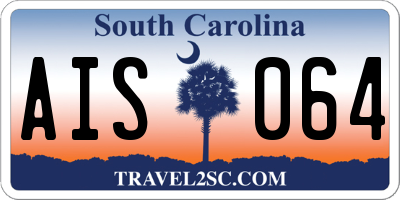 SC license plate AIS064