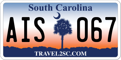 SC license plate AIS067