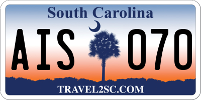 SC license plate AIS070