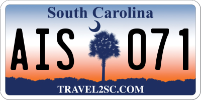 SC license plate AIS071