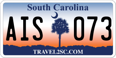 SC license plate AIS073