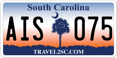 SC license plate AIS075
