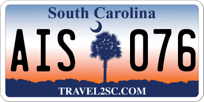 SC license plate AIS076
