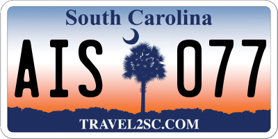 SC license plate AIS077