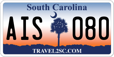 SC license plate AIS080