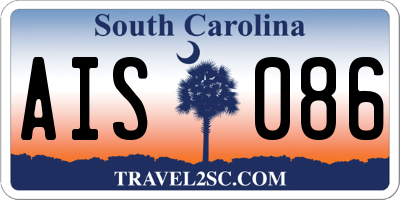 SC license plate AIS086