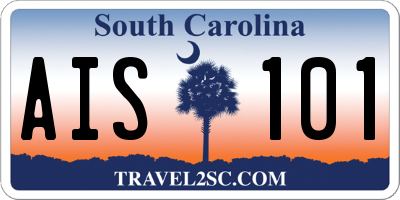 SC license plate AIS101