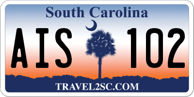 SC license plate AIS102