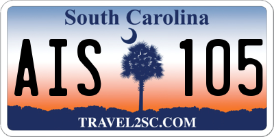 SC license plate AIS105