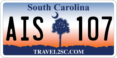 SC license plate AIS107