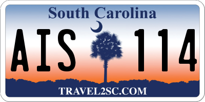 SC license plate AIS114