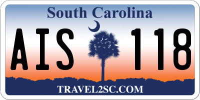SC license plate AIS118