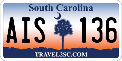 SC license plate AIS136