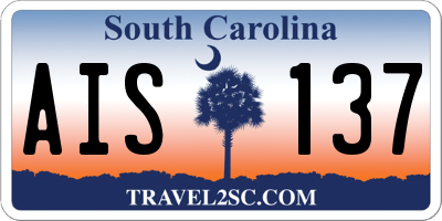 SC license plate AIS137