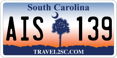 SC license plate AIS139