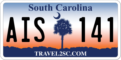 SC license plate AIS141
